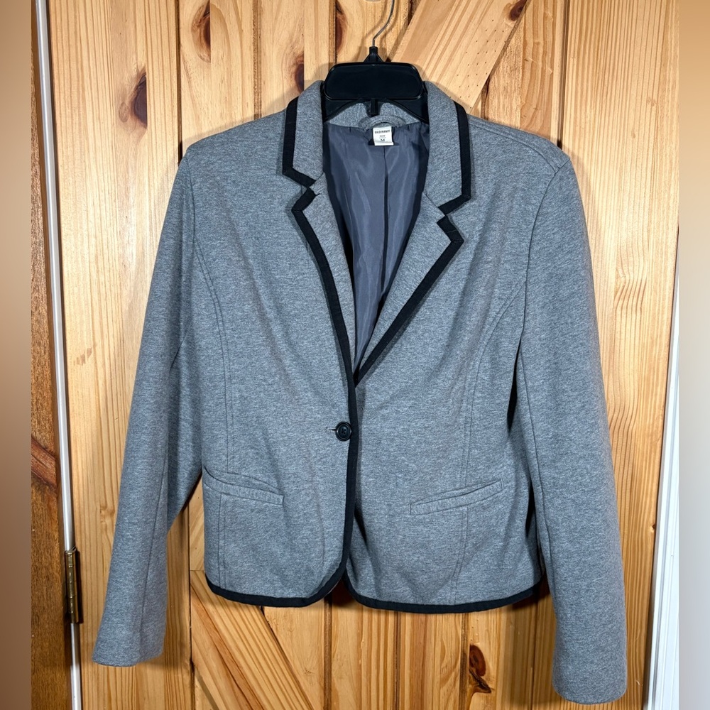 Old Navy Comfy Black & Gray Blazer Women's Size Medium